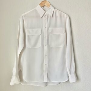 Polo Ralph Lauren Silk Mulberry Button Up Shirt Blouse Women’s Ivory Size 6